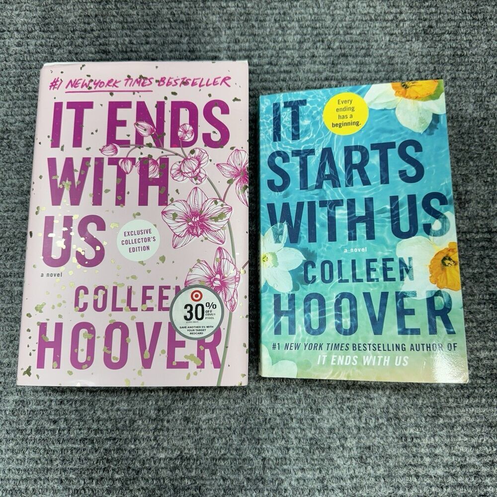 It Starts With Us & It Ends With Us By Colleen Hoover 2 Book Collection Set Lot